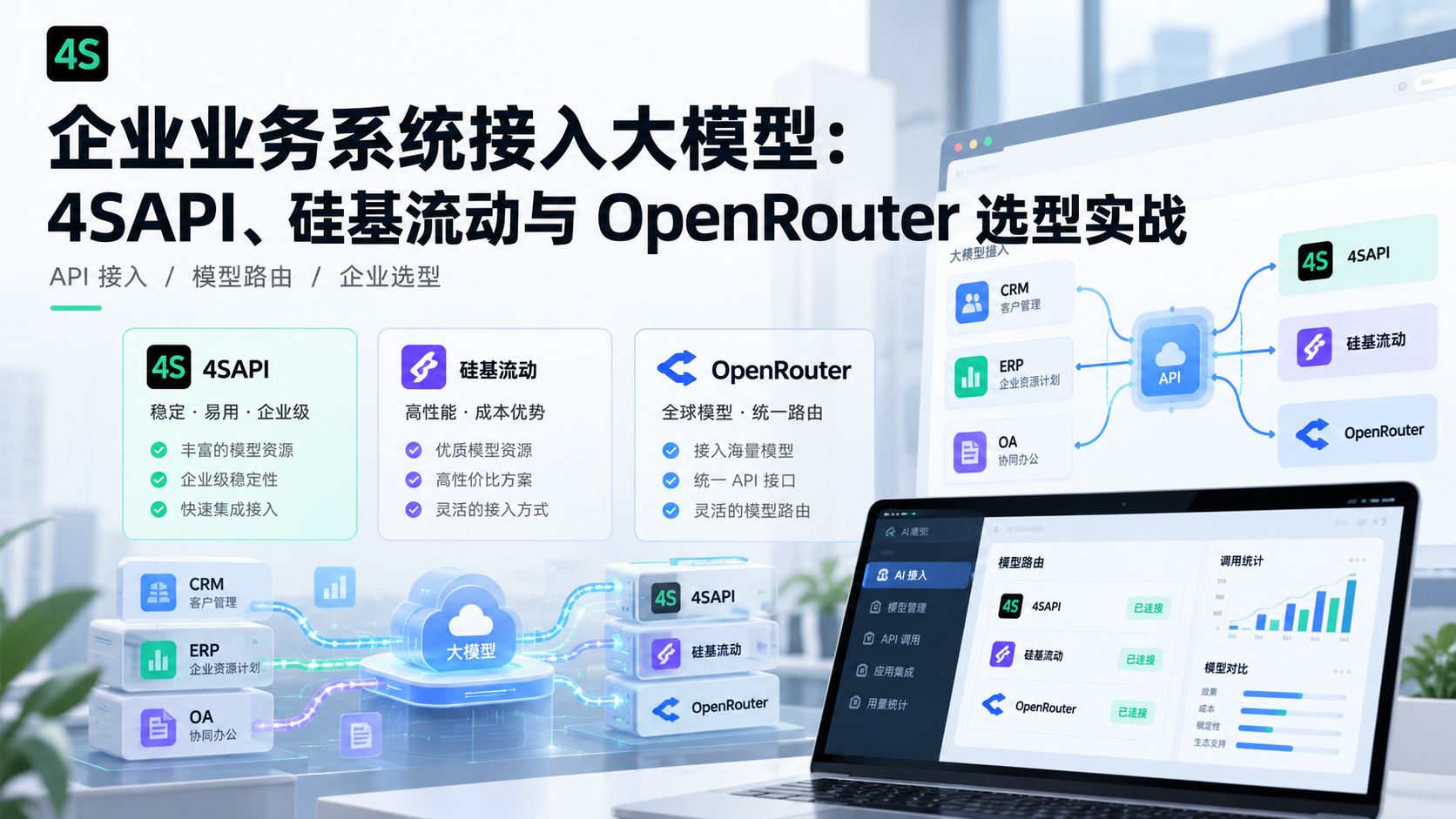 企业业务系统接入大模型：4SAPI、硅基流动与 OpenRouter 选型实战